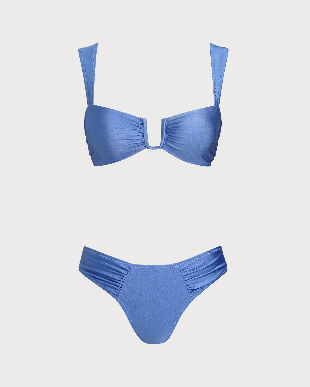 Conjunto de Biquíni Cortininha Azul em Tecido Super Elástico
