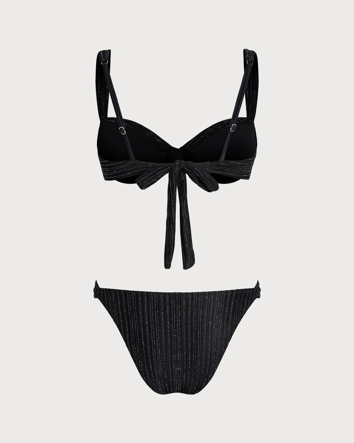 Conjunto de biquíni com aro e paetês — Preto