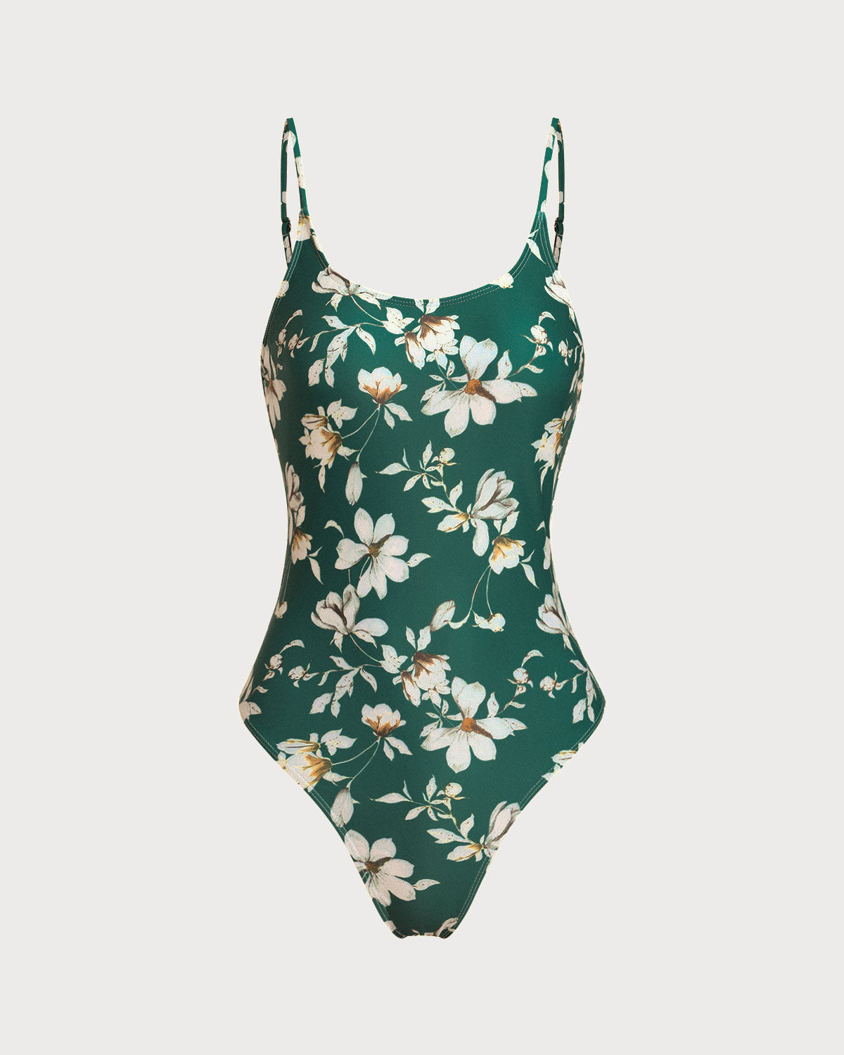 Maiô Verde Floral com Costas Abertas