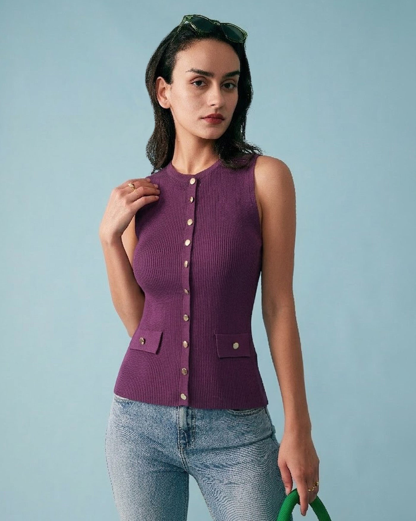 Regata roxa em viscose