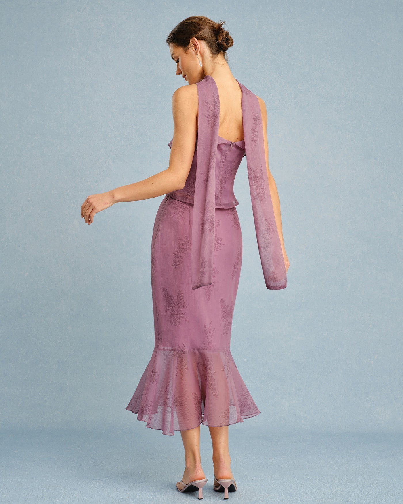 Top Cami Roxo com Decote Quadrado e Amarração