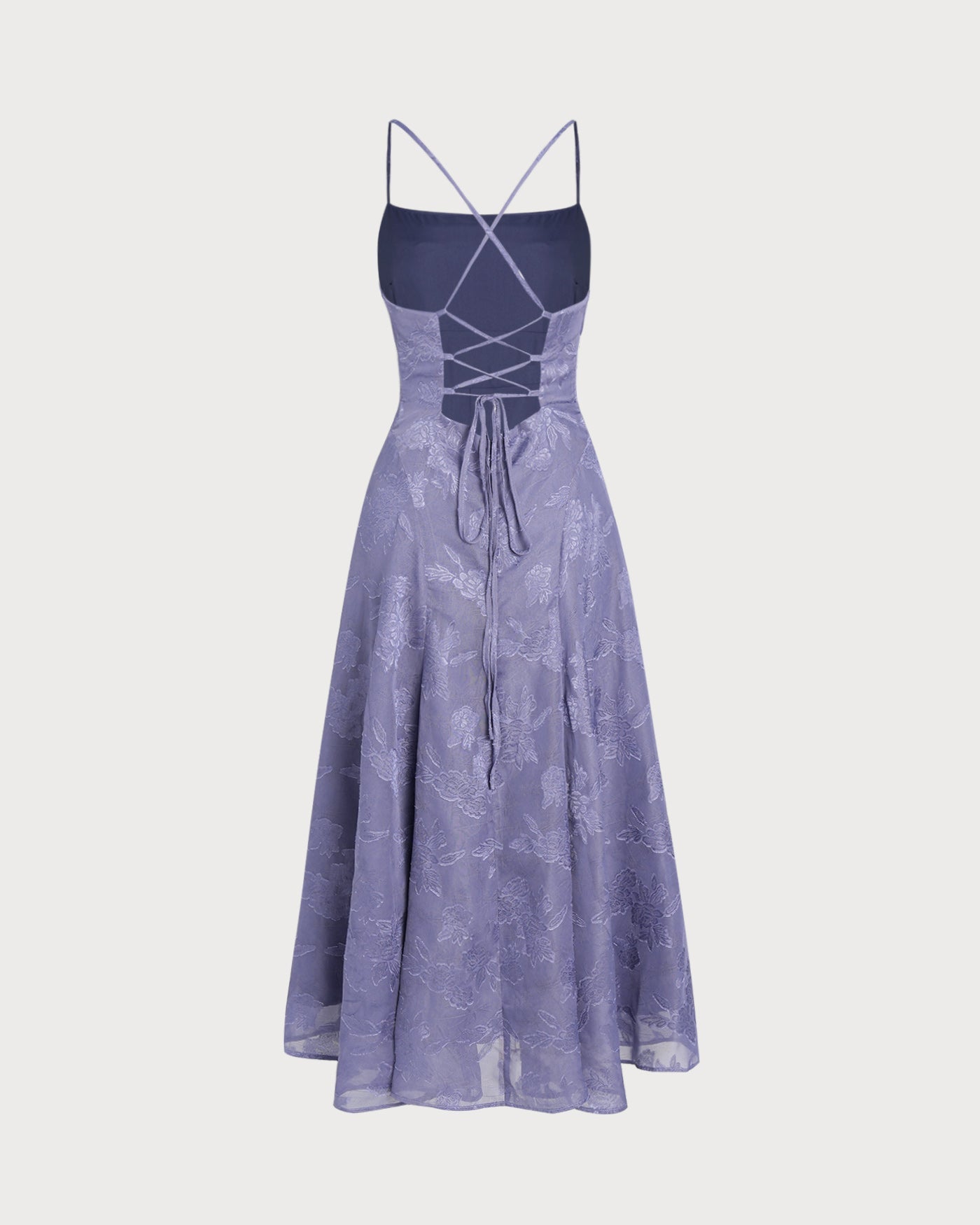 Vestido longo tipo slip em jacquard — Azul