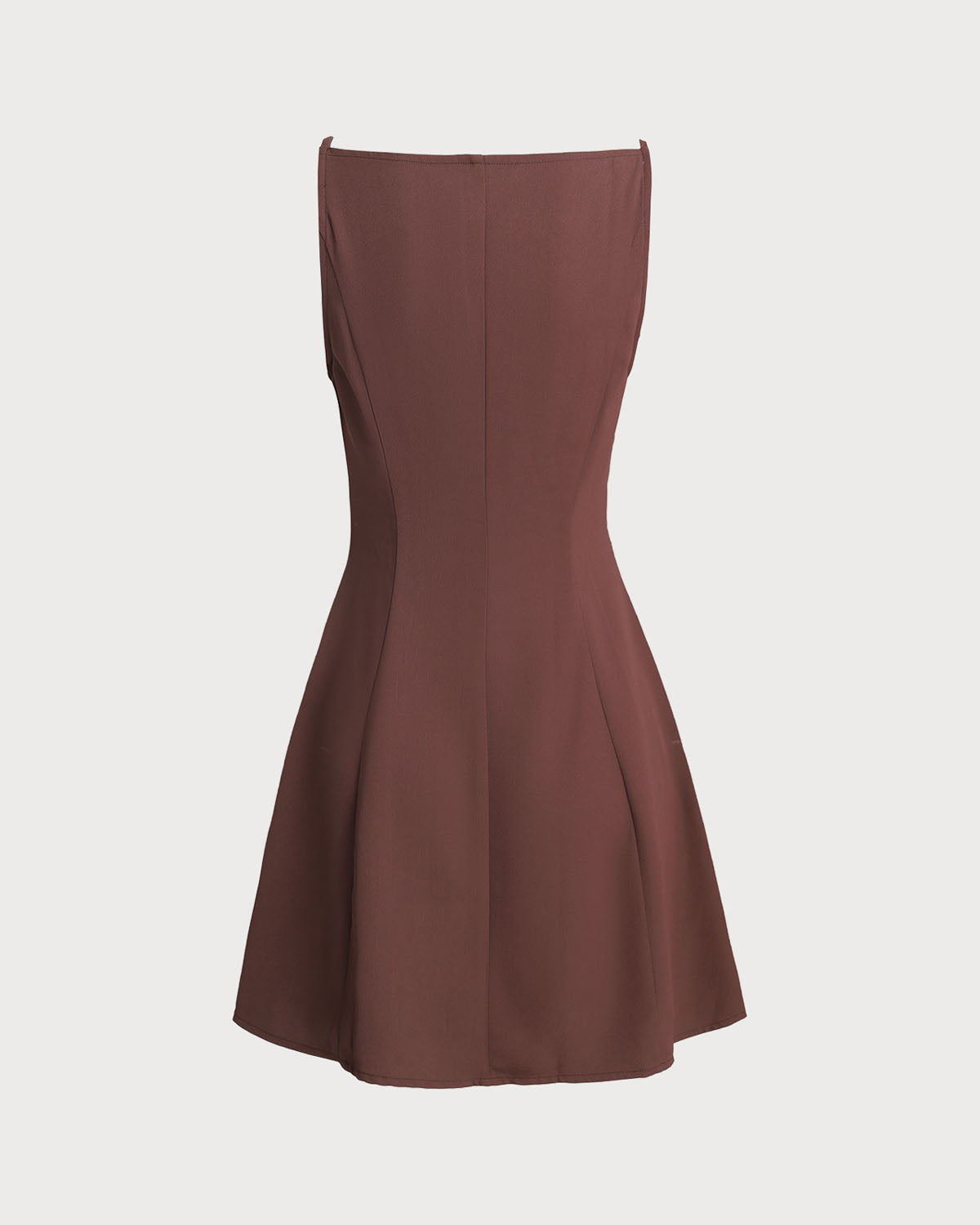 Mini vestido slip plissado com botões — Marrom