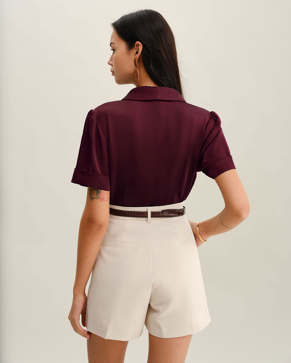 Blusa de Cetim Bordô