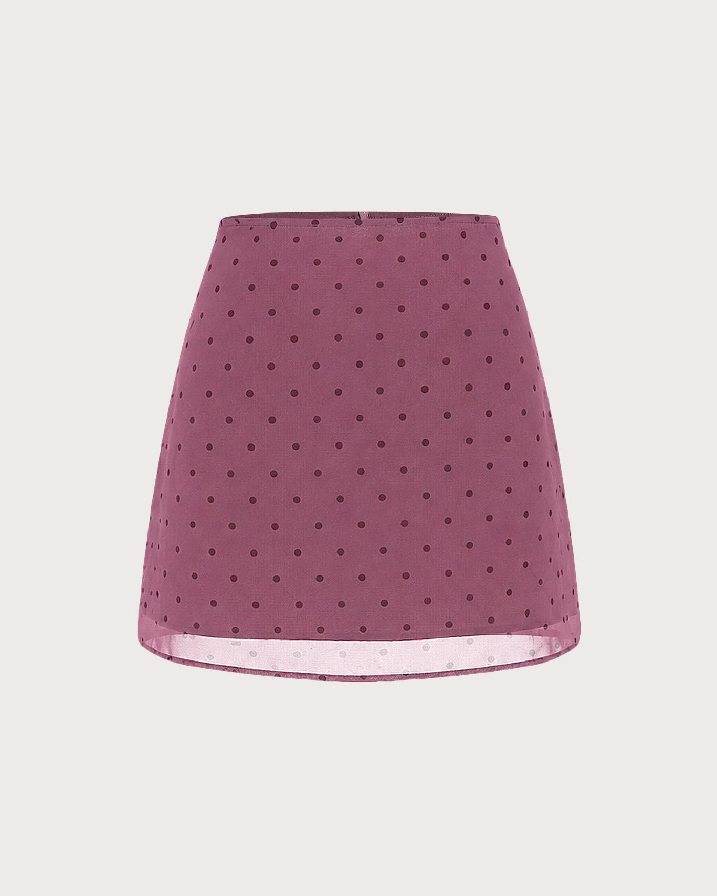 Mini-saia de chiffon roxa com poás