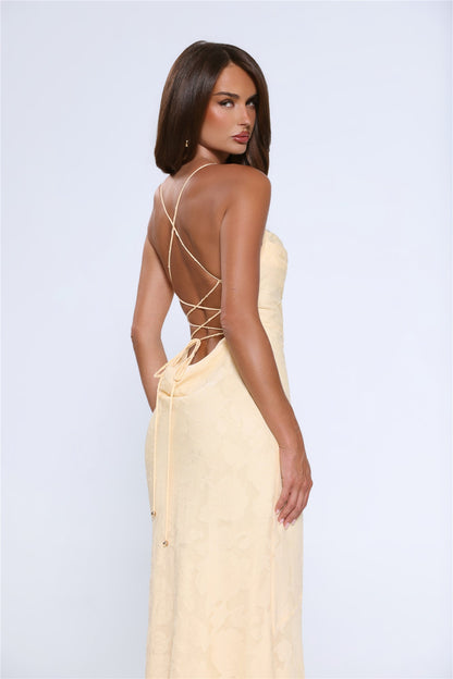 Bridge To Wonderland Vestido Longo Amarelo Limão
