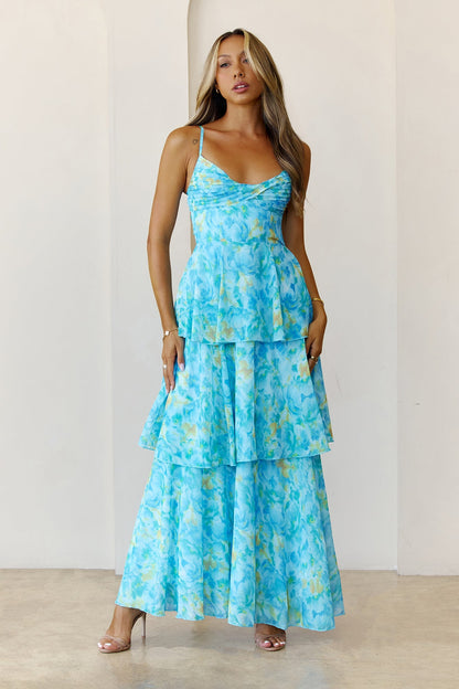Vestido longo Digital Darling Azul