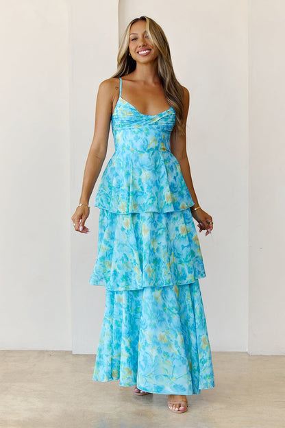 Vestido longo Digital Darling Azul