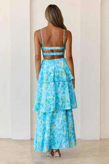Vestido longo Digital Darling Azul
