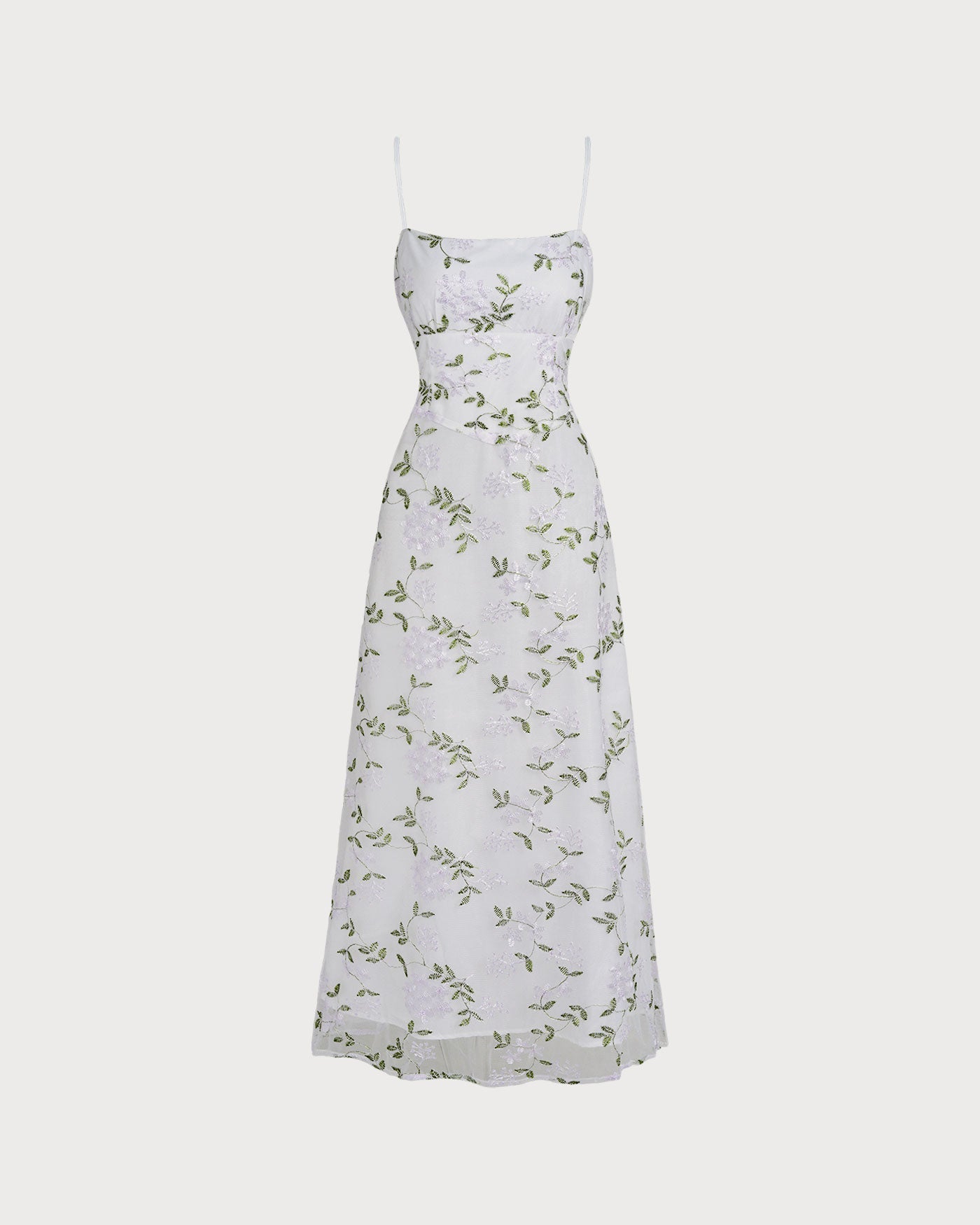 Vestido slip maxi com estampa floral — Branco