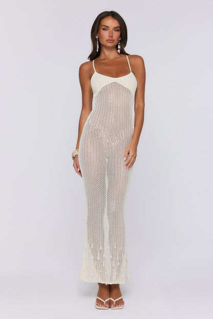 Vestido Longo em Tricô Brings The Heat — Creme