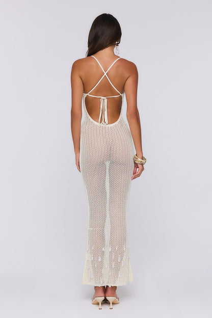 Vestido Longo em Tricô Brings The Heat — Creme