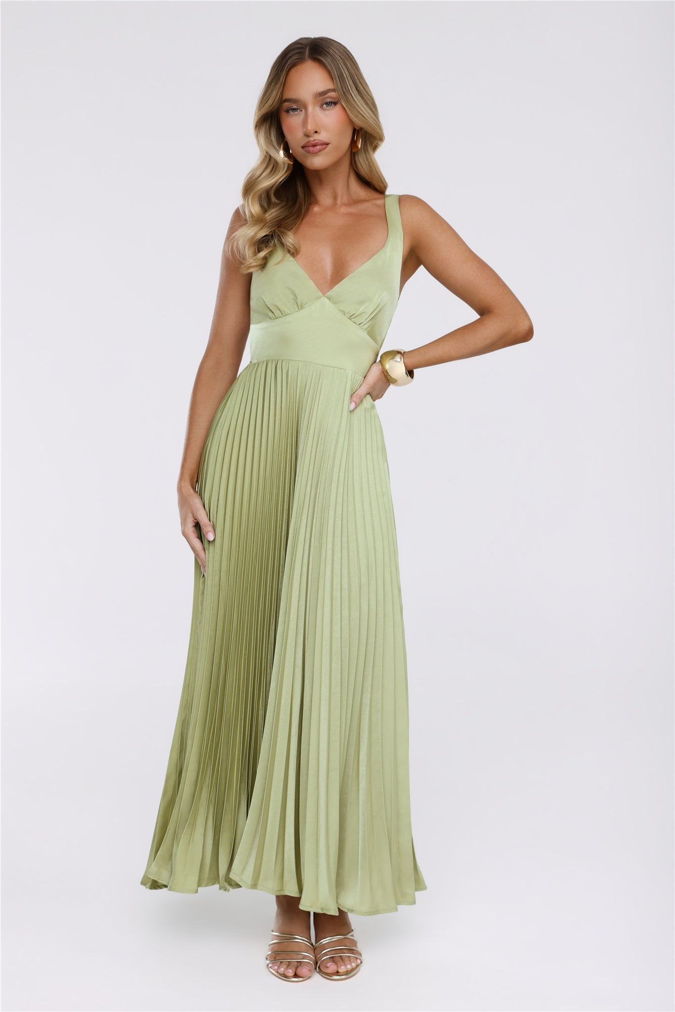 Vestido Longo Opulência Deslumbrante — Verde-limão