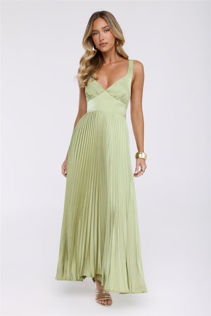 Vestido Longo Opulência Deslumbrante — Verde-limão