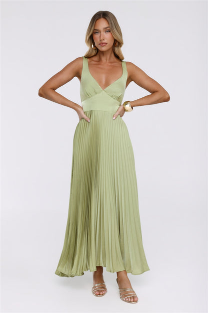 Vestido Longo Opulência Deslumbrante — Verde-limão