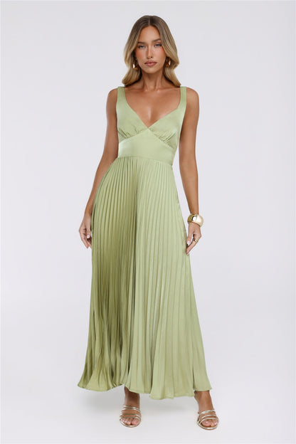 Vestido Longo Opulência Deslumbrante — Verde-limão