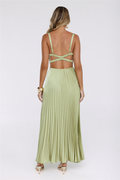 Vestido Longo Opulência Deslumbrante — Verde-limão