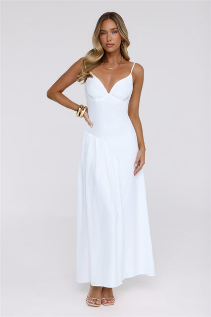 Vestido Longo Sussurro Dourado — Branco