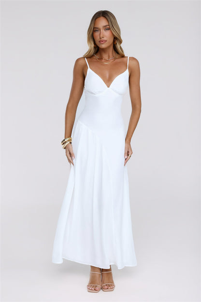 Vestido Longo Sussurro Dourado — Branco