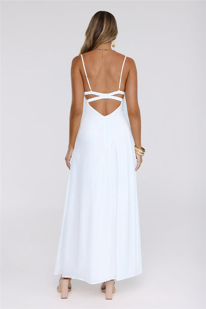Vestido Longo Sussurro Dourado — Branco