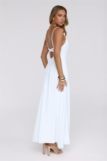 Vestido Longo Sussurro Dourado — Branco