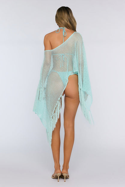 Poncho de Franjas Azul