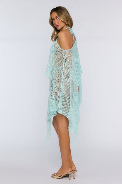 Poncho de Franjas Azul