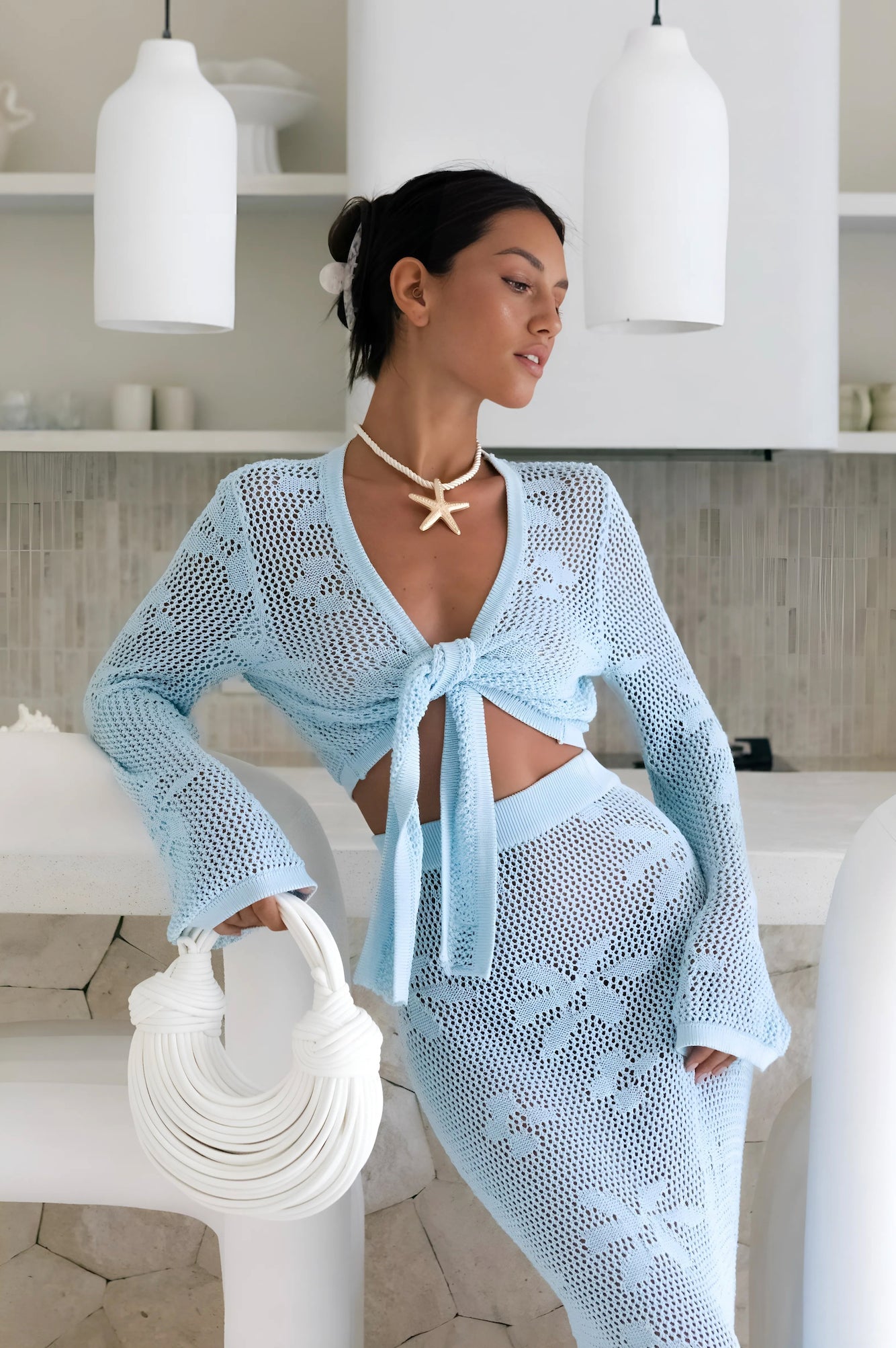 Top Reversível em Crochê Terra — Azul