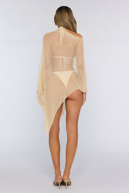Poncho Texturizado Transparente Bege