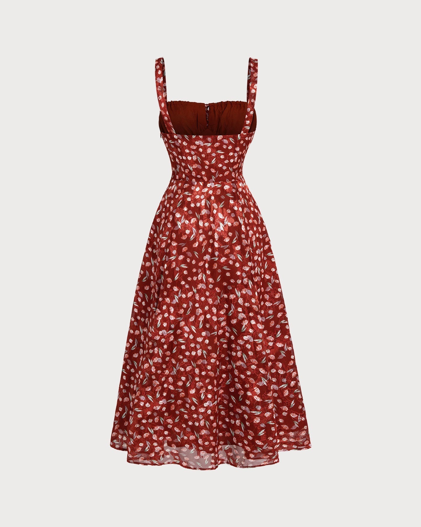 Vestido midi slip floral vinho