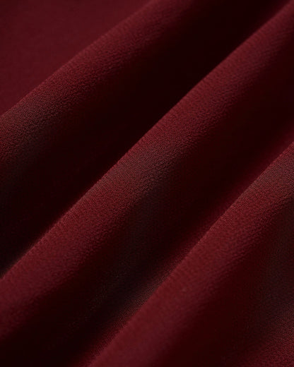 Vestido midi de chiffon sem mangas — vinho