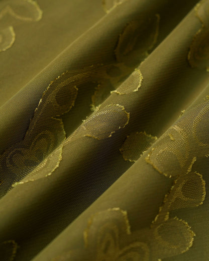 Vestido longo em jacquard com decote coração — Verde
