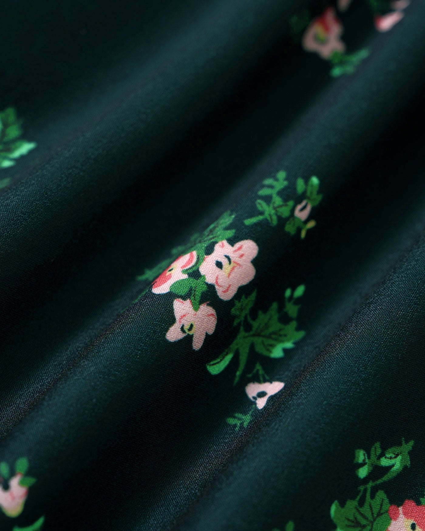 Vestido midi floral com mangas bufantes — Verde