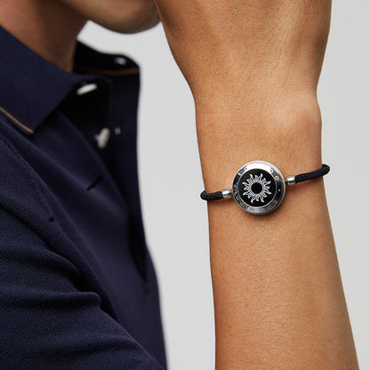 Sun & Moon Touch Bracelets with Milan Rope (Black+Black)