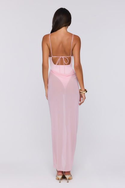 Vestido Longo Sea Foam Dreams Rosa