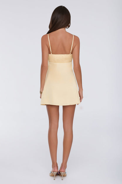 Vestido Curto em Cetim Made For Moments — Amarelo