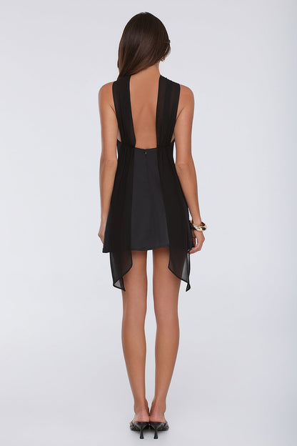 Mini vestido de cetim Secret Serenade — Preto