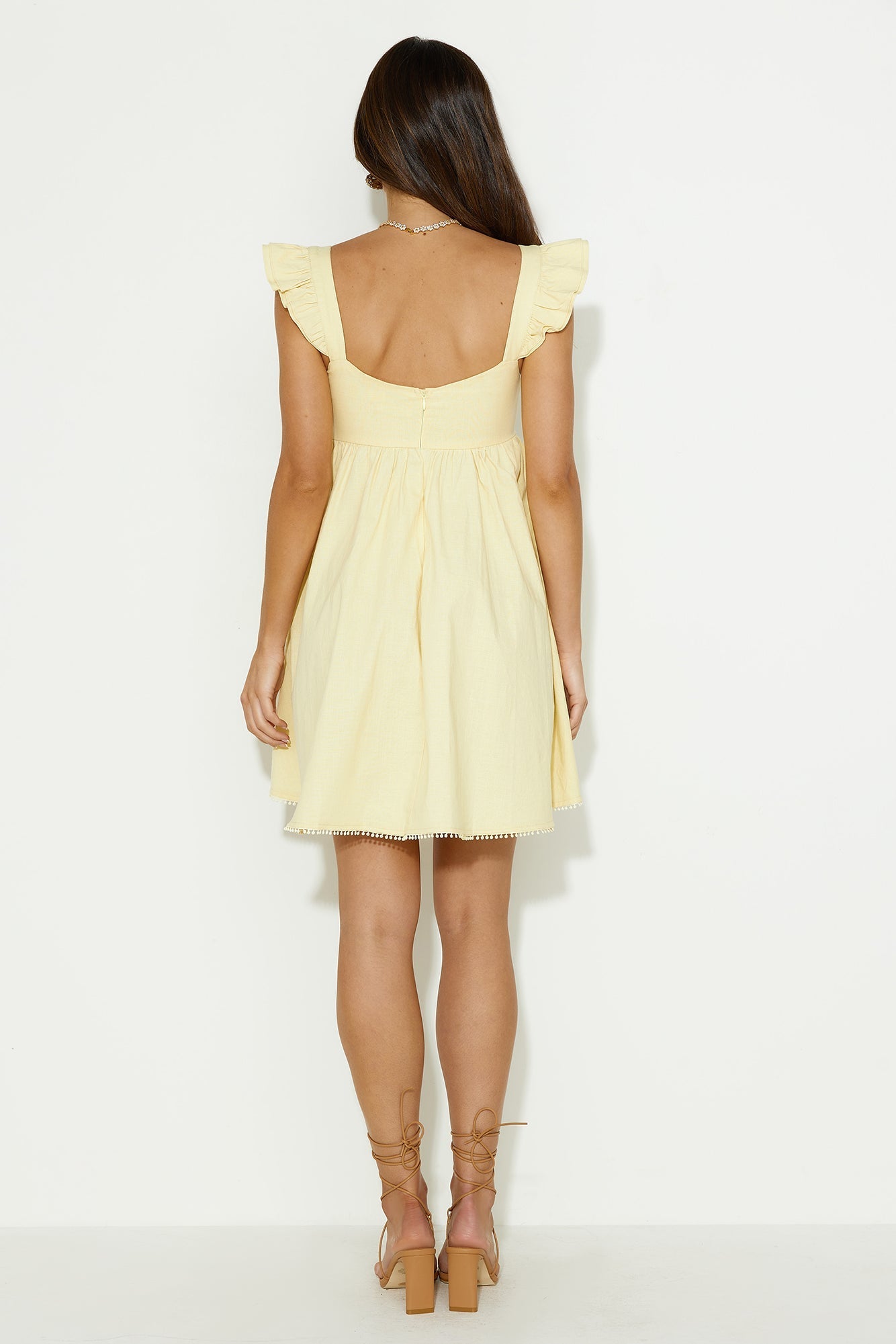 Vestido Mini Pronto para o Brunch — Amarelo