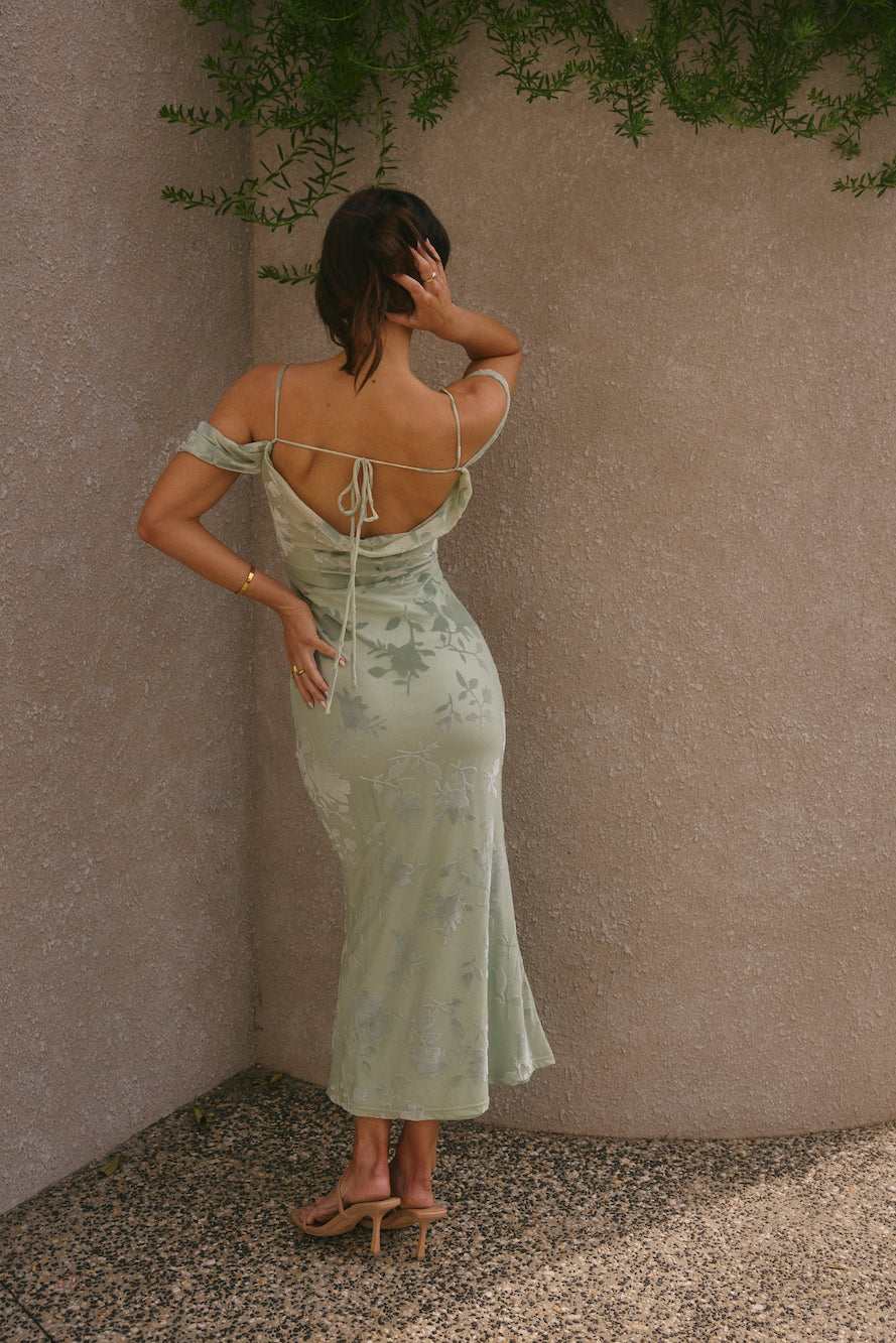 Vestido Longo Ombro a Ombro Good Fun — Verde