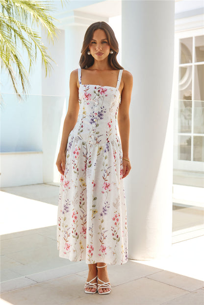 Vestido longo estampado Whimsical Charm