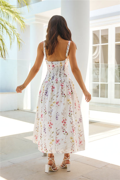Vestido longo estampado Whimsical Charm