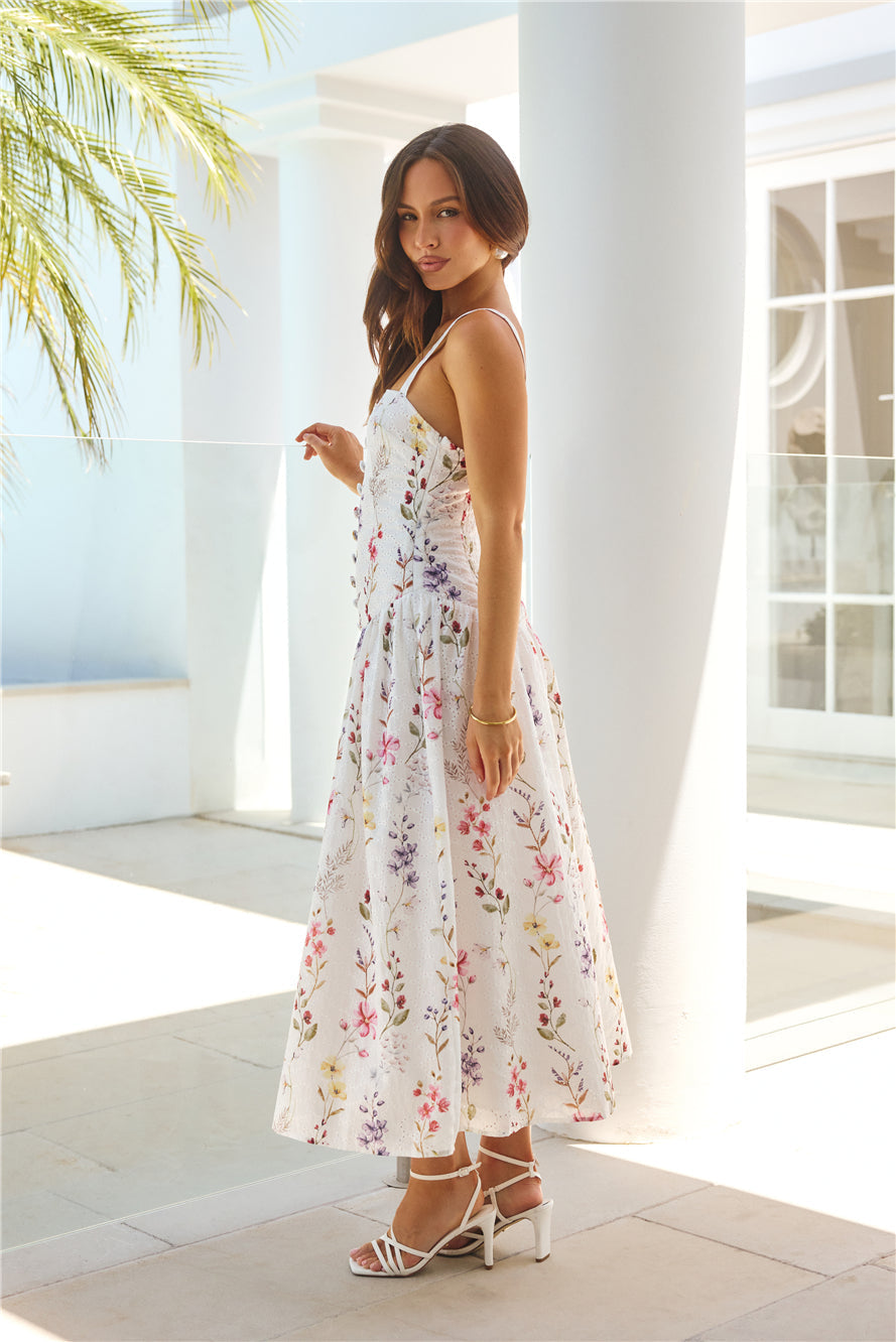 Vestido longo estampado Whimsical Charm