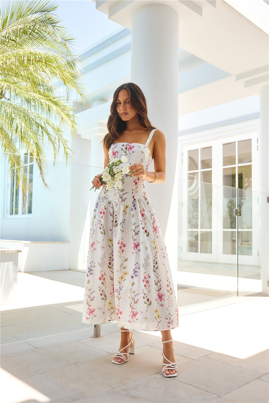 Vestido longo estampado Whimsical Charm
