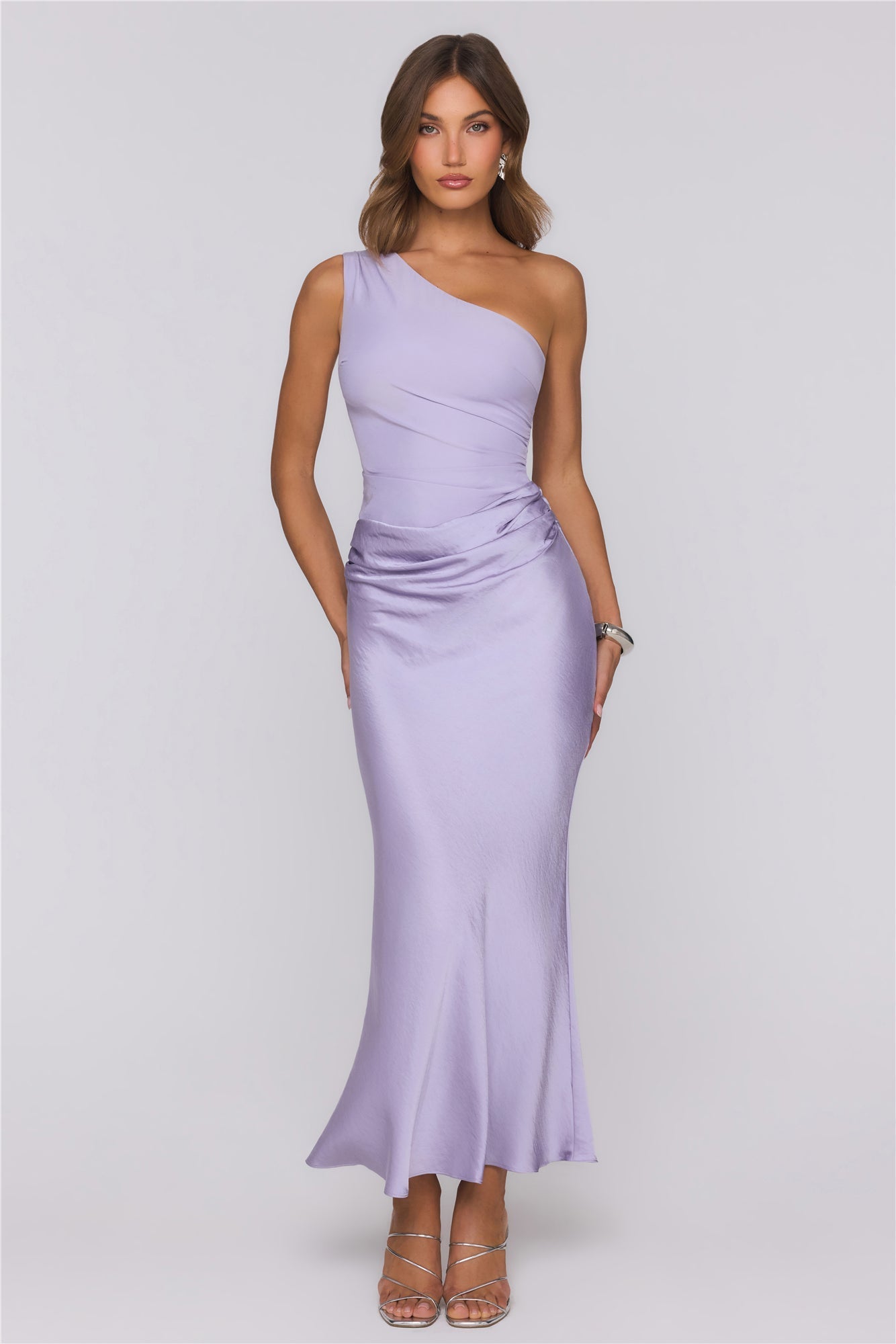 Vestido Longo de Cetim Starlit Darling — Lilás