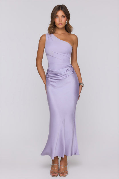 Vestido Longo de Cetim Starlit Darling — Lilás