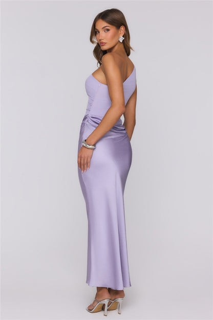 Vestido Longo de Cetim Starlit Darling — Lilás