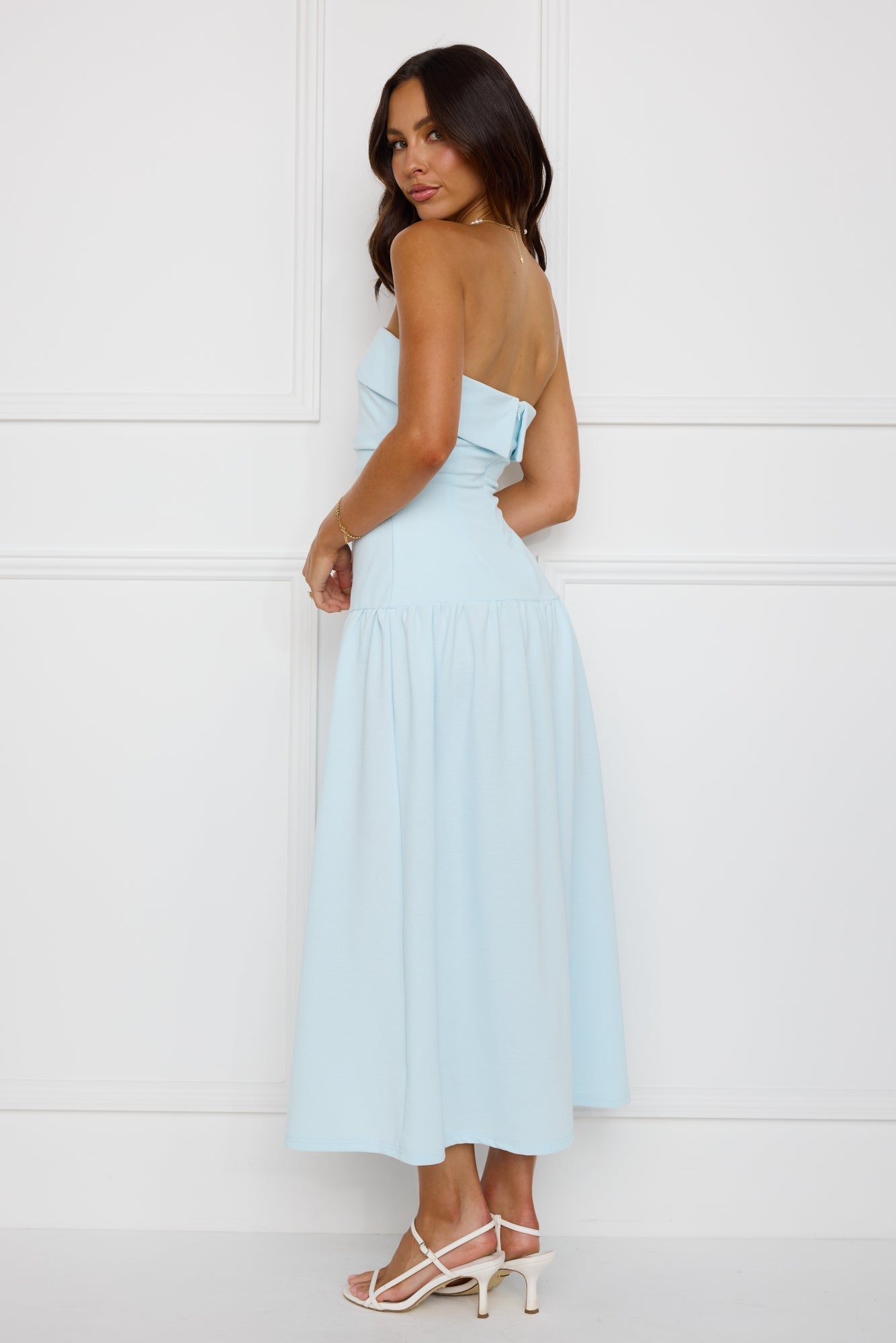 Vestido Midi Tomara-que-Caia Chique Sem Esforço – Azul