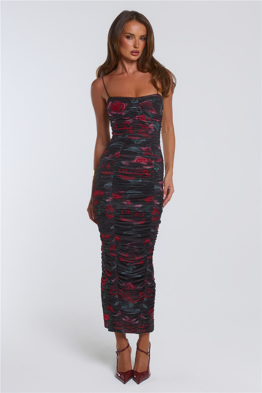 Vestido longo justo Beloved Kisses - Preto