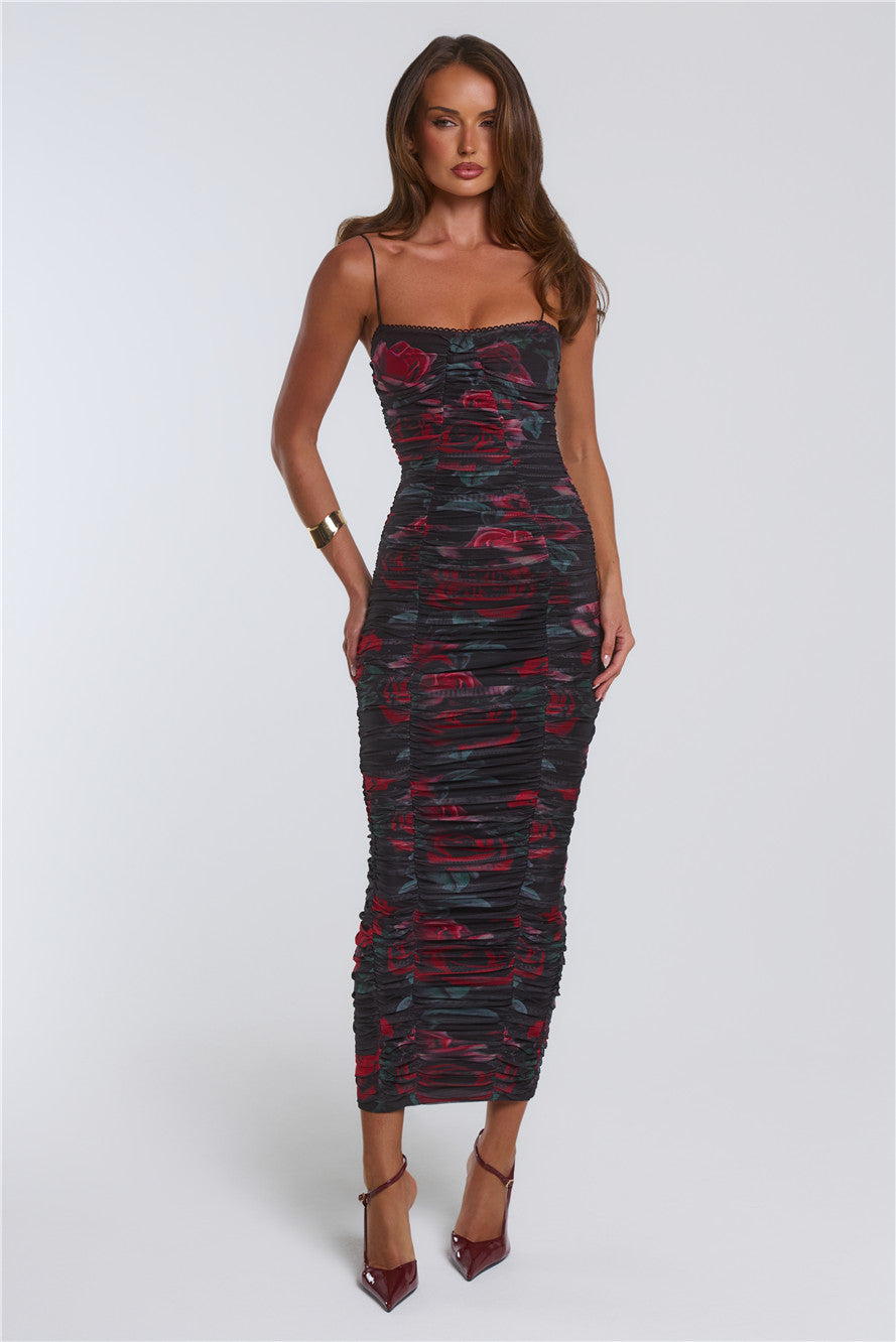 Vestido longo justo Beloved Kisses - Preto