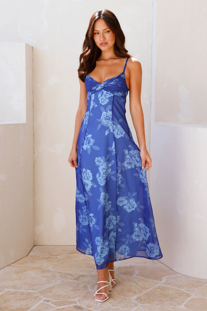 Vestido Longo Spring Forward — Azul